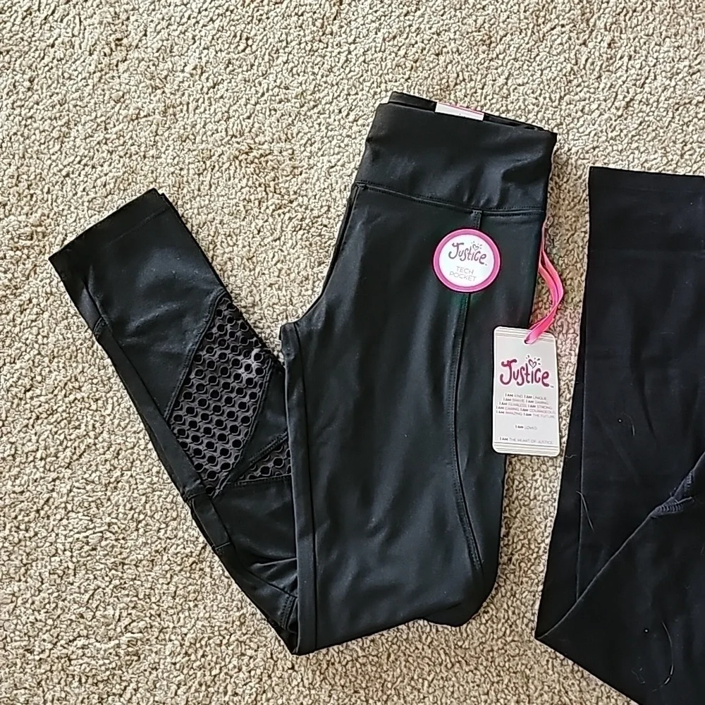 Girls Justice Black Legging Bundle Size Medium